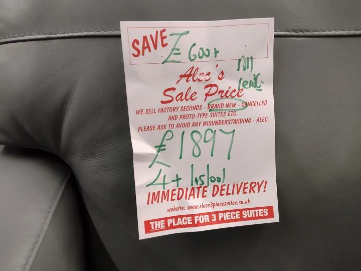 Sofa #9245 at Alec's clearance warehouse, Bolton