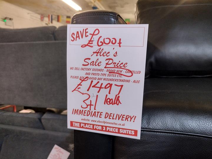 Sofa #9045 at Alec's clearance warehouse, Bolton