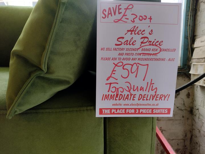 Sofa #9179 at Alec's clearance warehouse, Bolton