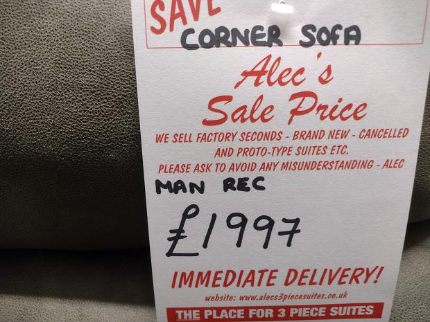 Sofa #8899 at Alec's clearance warehouse, Bolton