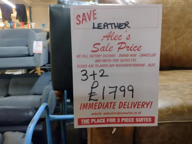 Sofa #8860 at Alec's clearance warehouse, Bolton