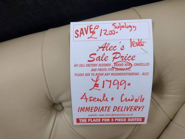 Sofa #8975 at Alec's clearance warehouse, Bolton