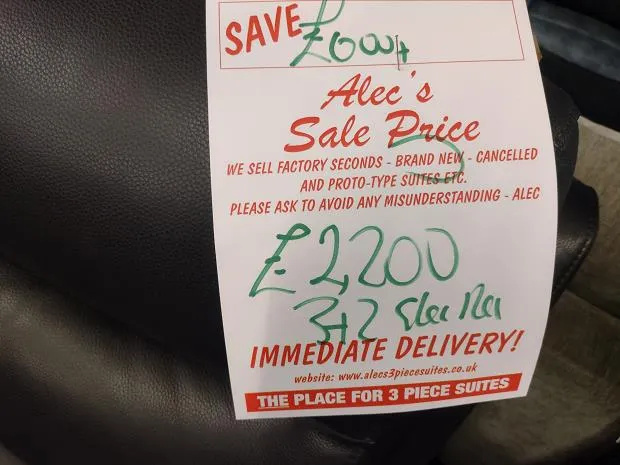 Sofa #8817 at Alec's clearance warehouse, Bolton
