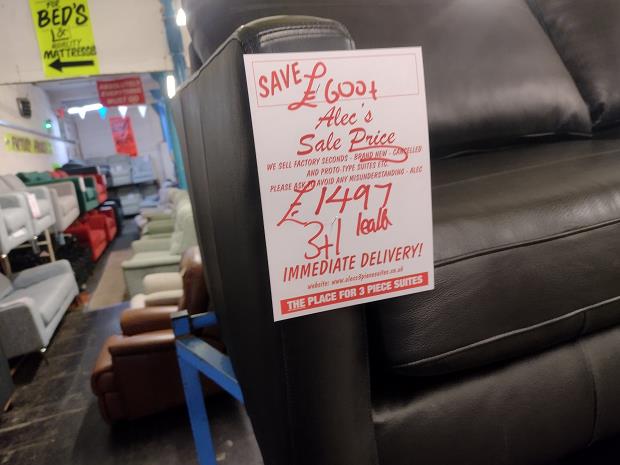 Sofa #8954 at Alec's clearance warehouse, Bolton