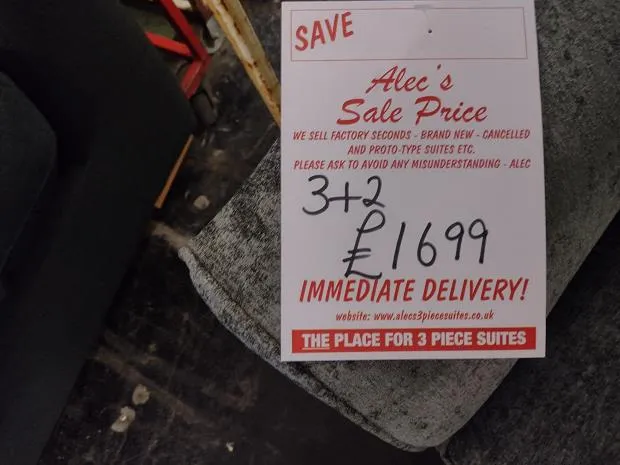 Sofa #8799 at Alec's clearance warehouse, Bolton