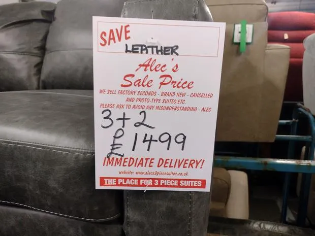 Sofa #8793 at Alec's clearance warehouse, Bolton