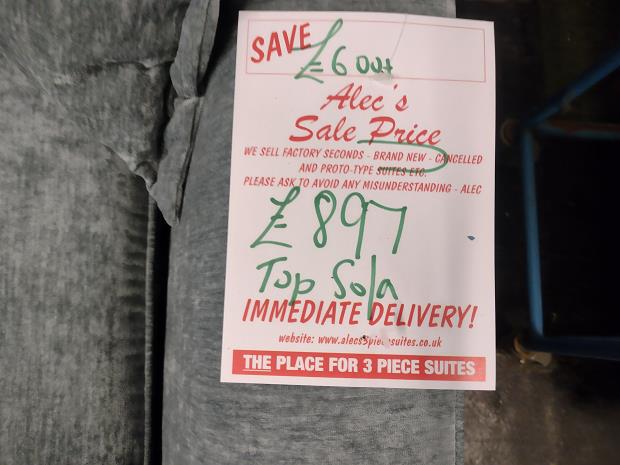 Sofa #8942 at Alec's clearance warehouse, Bolton