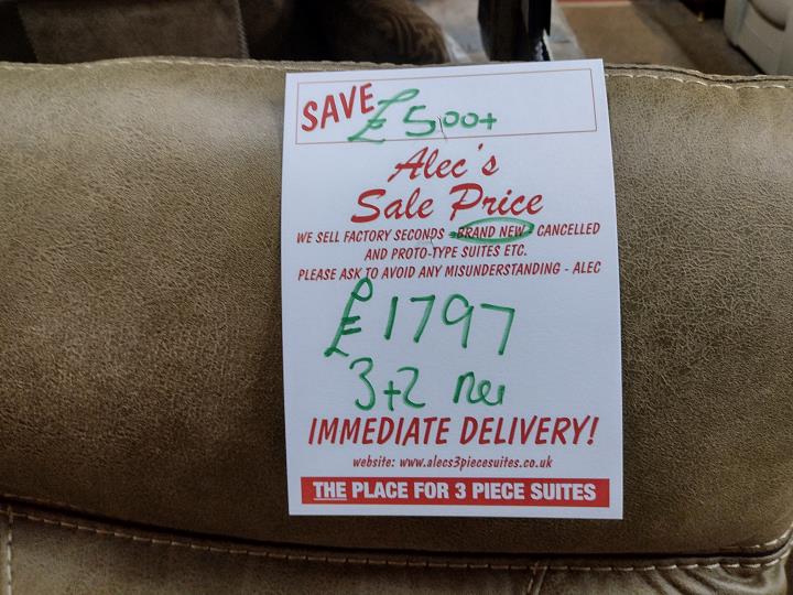 Sofa #9901 at Alec's clearance warehouse, Bolton