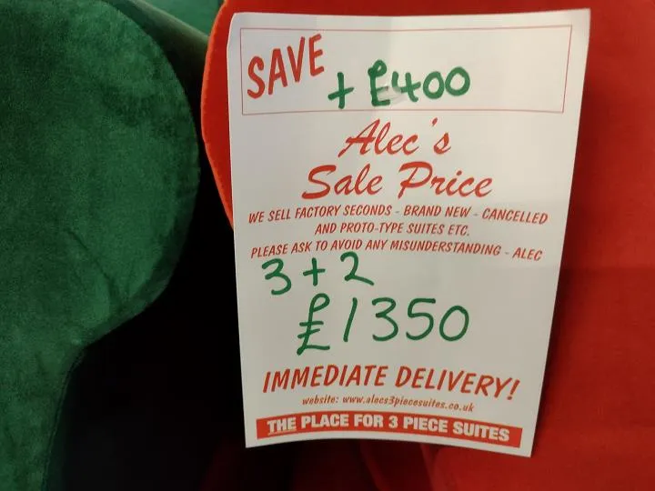 Sofa #9705 at Alec's clearance warehouse, Bolton