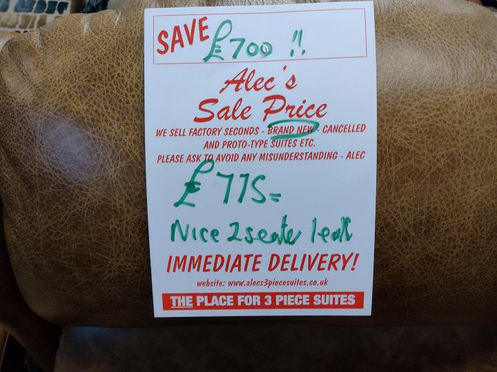 Sofa #9801 at Alec's clearance warehouse, Bolton