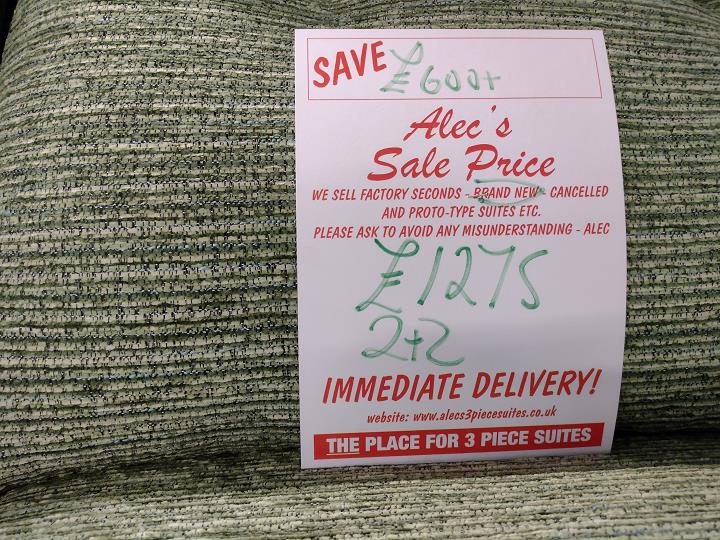 Sofa #9795 at Alec's clearance warehouse, Bolton