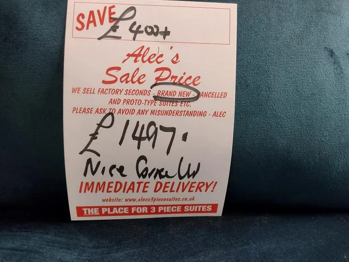 Sofa #9712 at Alec's clearance warehouse, Bolton