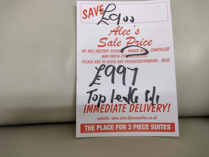 Sofa #9777 at Alec's clearance warehouse, Bolton