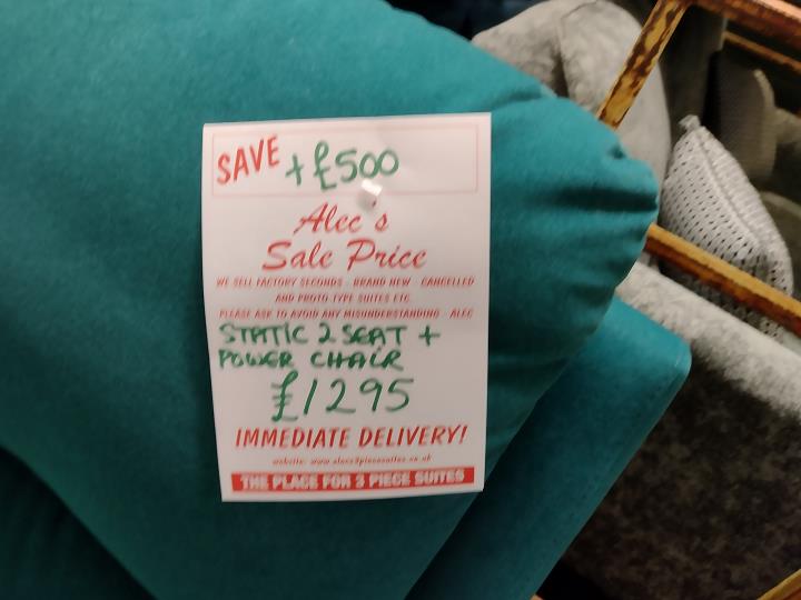 Sofa #9782 at Alec's clearance warehouse, Bolton