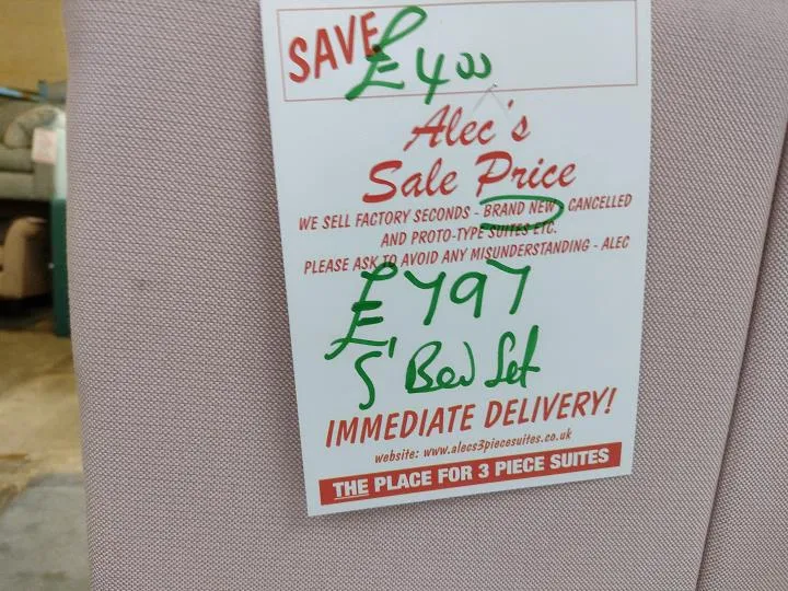 Sofa #9698 at Alec's clearance warehouse, Bolton