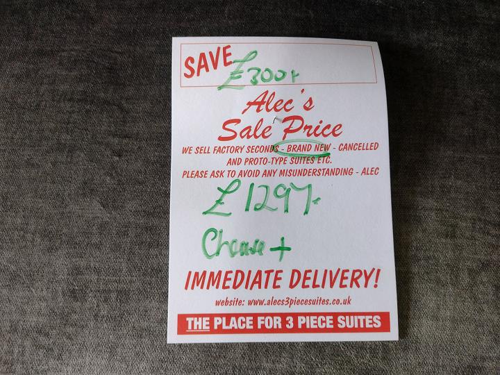 Sofa #9895 at Alec's clearance warehouse, Bolton