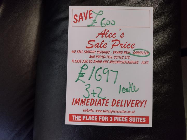 Sofa #9880 at Alec's clearance warehouse, Bolton