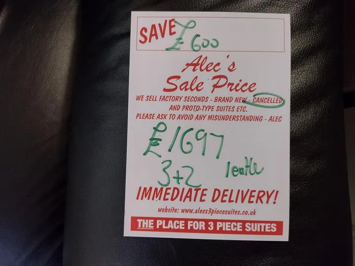 Sofa #9960 at Alec's clearance warehouse, Bolton