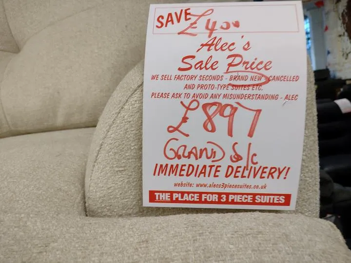 Sofa #9936 at Alec's clearance warehouse, Bolton