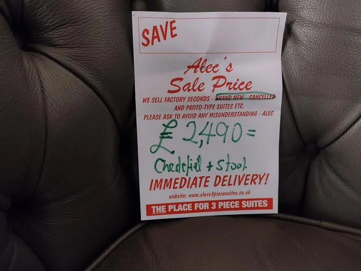 Sofa #9939 at Alec's clearance warehouse, Bolton