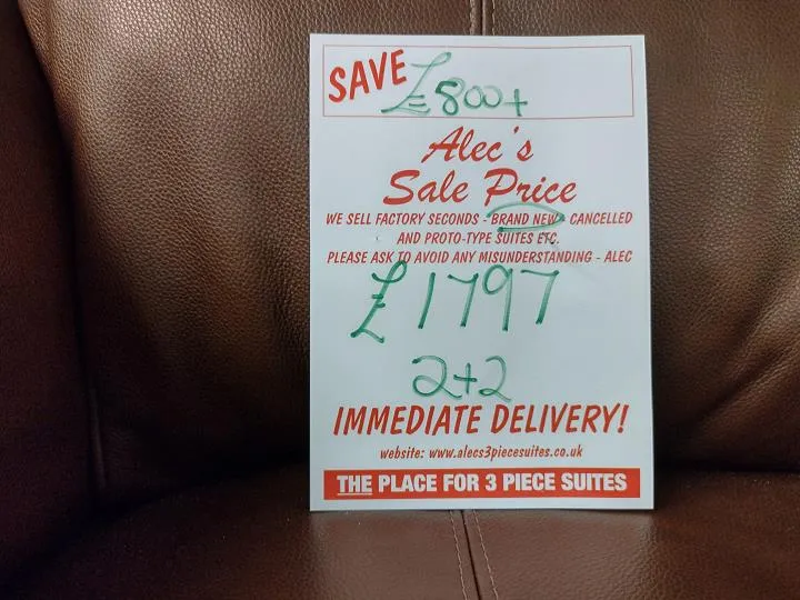 Sofa #9633 at Alec's clearance warehouse, Bolton