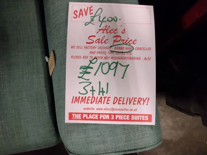Sofa #9632 at Alec's clearance warehouse, Bolton