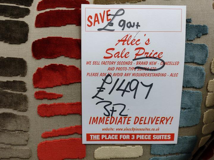 Sofa #9810 at Alec's clearance warehouse, Bolton
