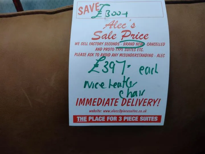 Sofa #9449 at Alec's clearance warehouse, Bolton