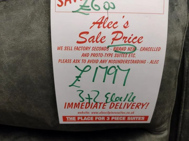 Sofa #9430 at Alec's clearance warehouse, Bolton