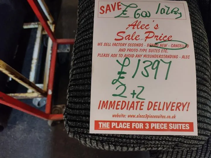 Sofa #9384 at Alec's clearance warehouse, Bolton