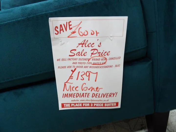 Sofa #6852 at Alec's clearance warehouse, Bolton