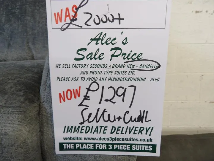 Sofa #7412 at Alec's clearance warehouse, Bolton