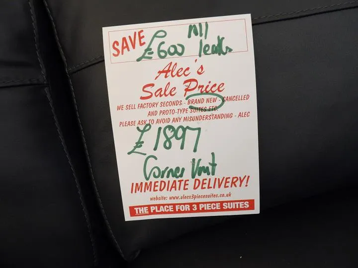 Sofa #7384 at Alec's clearance warehouse, Bolton