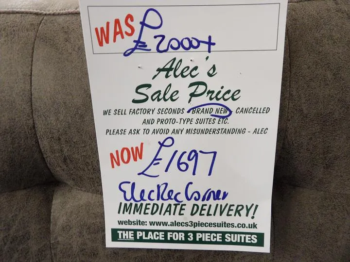 Sofa #7386 at Alec's clearance warehouse, Bolton