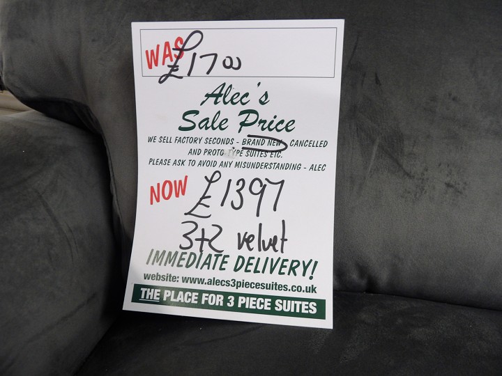 Sofa #4274 at Alec's clearance warehouse, Bolton