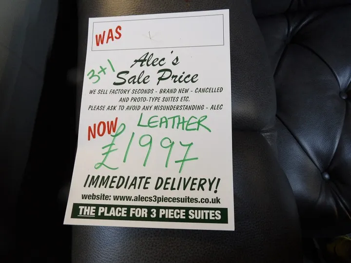 Sofa #4134 at Alec's clearance warehouse, Bolton