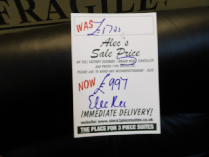 Sofa #2707 at Alec's clearance warehouse, Bolton