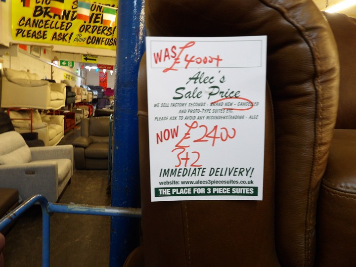 Sofa #4486 at Alec's clearance warehouse, Bolton