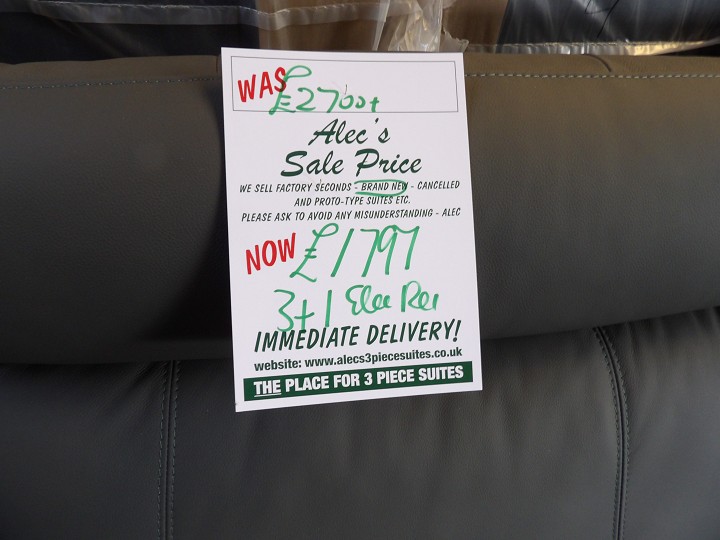 Sofa #4575 at Alec's clearance warehouse, Bolton