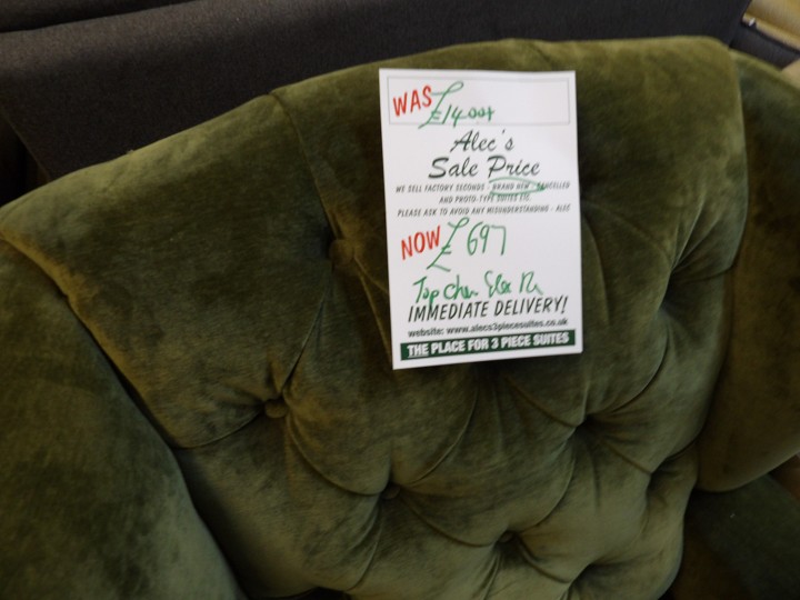 Sofa #4535 at Alec's clearance warehouse, Bolton