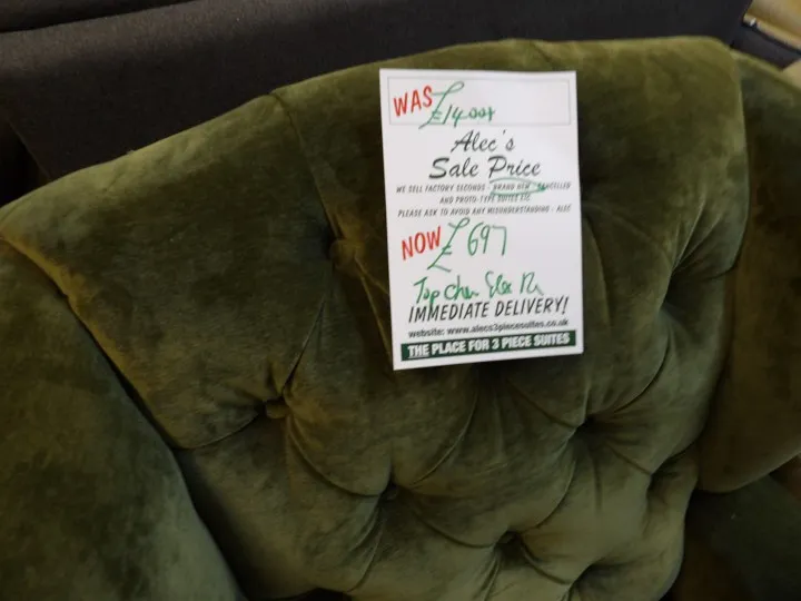 Sofa #4405 at Alec's clearance warehouse, Bolton