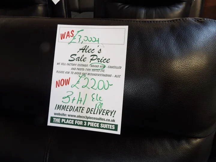 Sofa #4404 at Alec's clearance warehouse, Bolton