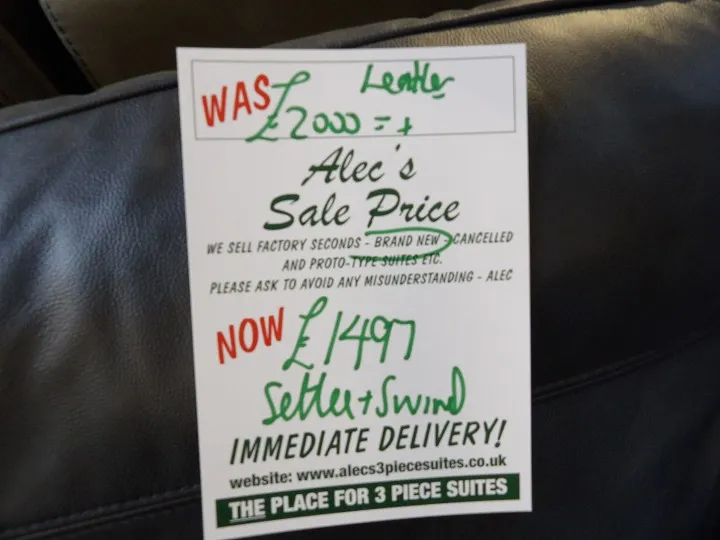 Sofa #4369 at Alec's clearance warehouse, Bolton