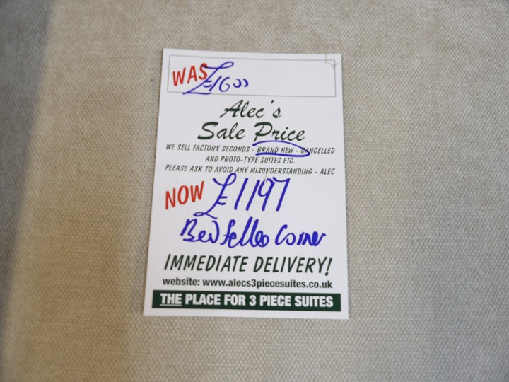 Sofa #3727 at Alec's clearance warehouse, Bolton