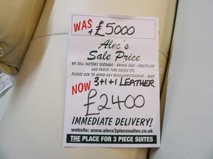 Sofa #419 at Alec's clearance warehouse, Bolton