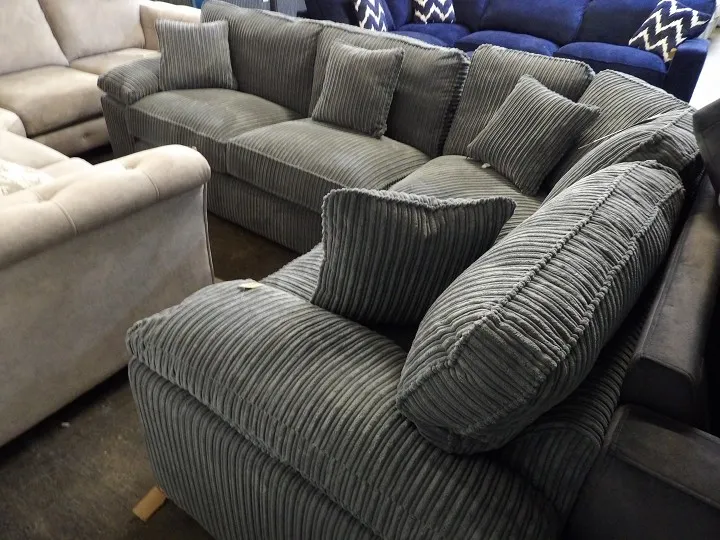 Chunky Cord Fabric Corner Sofa