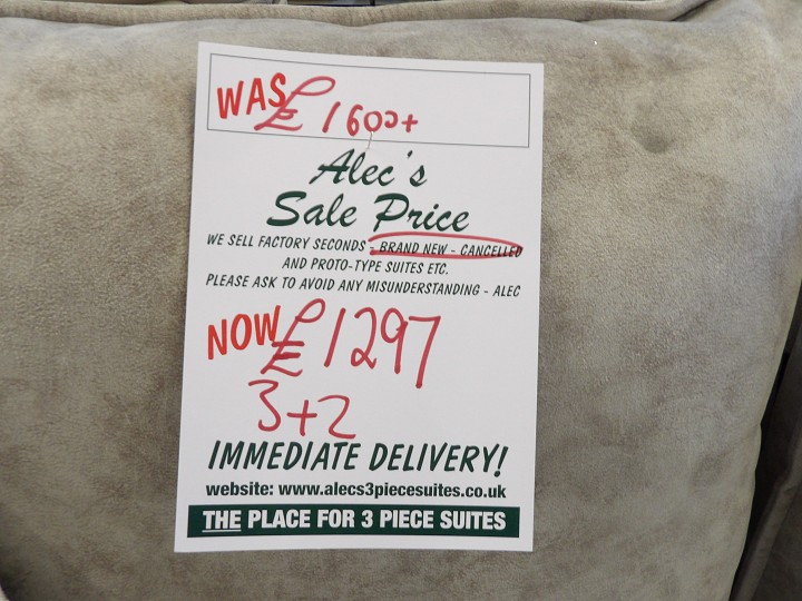 Sofa #477 at Alec's clearance warehouse, Bolton