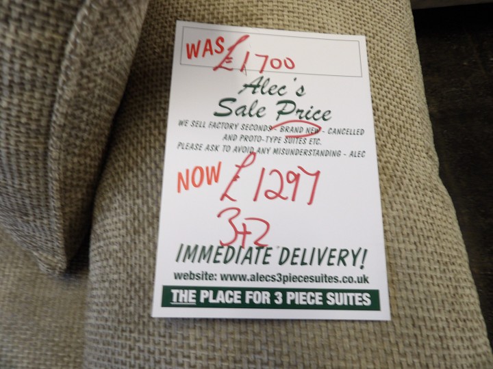 Sofa #461 at Alec's clearance warehouse, Bolton