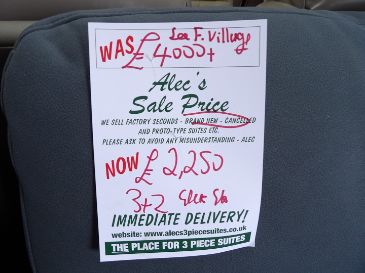 Sofa #195 at Alec's clearance warehouse, Bolton