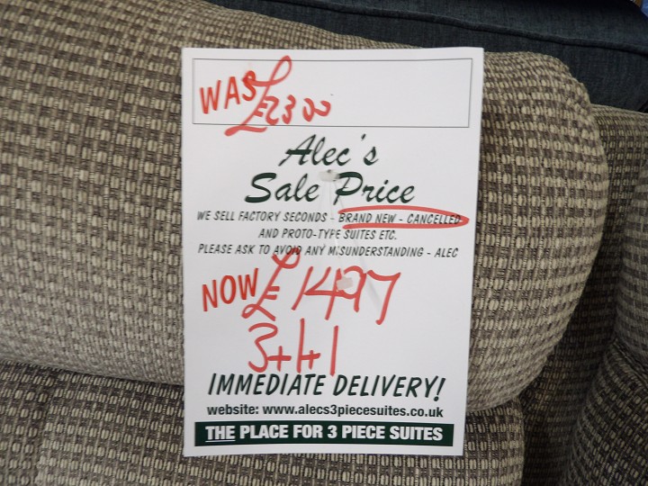 Sofa #158 at Alec's clearance warehouse, Bolton